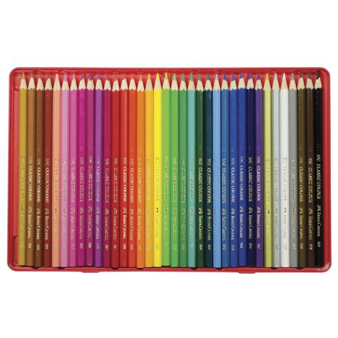 faber castell classic 24 colour pencils in metal tin box|faber castell pencil colour chart.